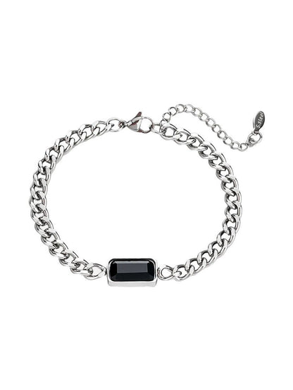 Men Handcrafted Silver-Plated Link Bracelet