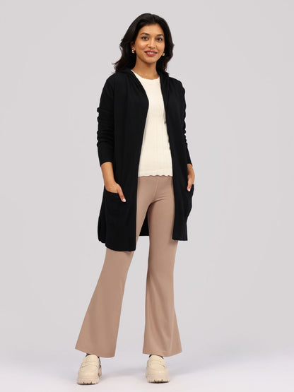 Women Hooded Long Sleeves Pure Cotton Shrug