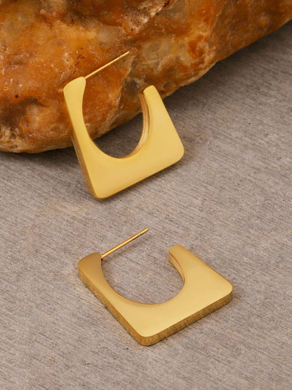 SALTY Contemporary Stainless Steel Tasselled Half Hoop Earrings