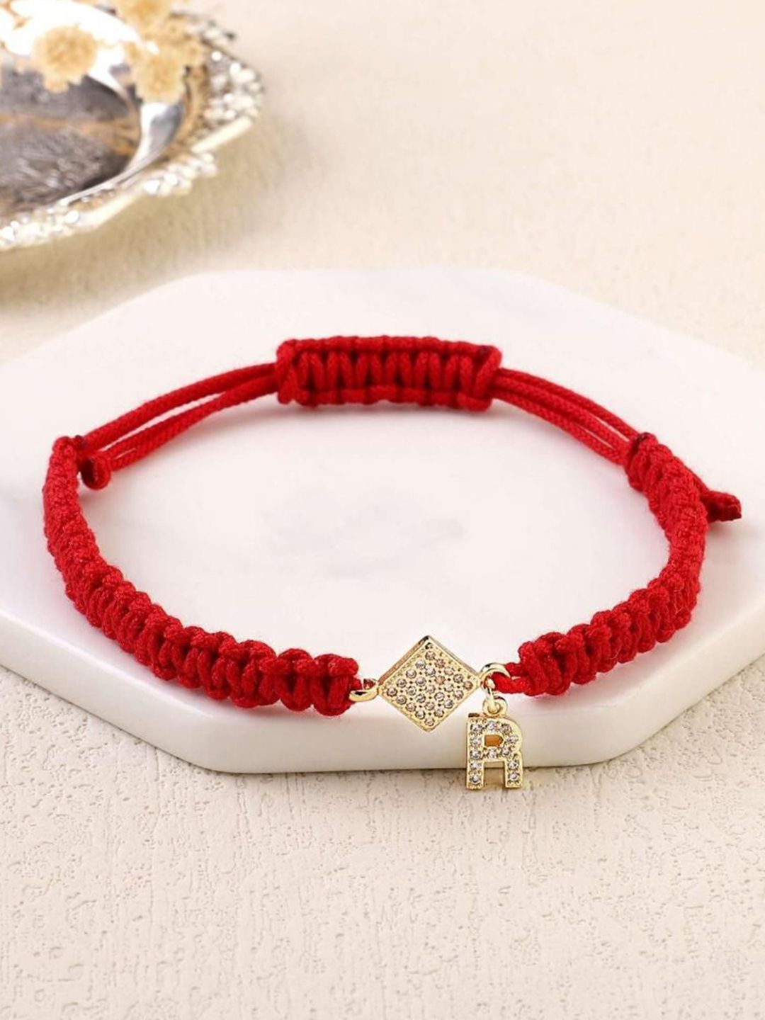SALTY Women Artificial Stones Studded Stainless Steel Charm Bracelet