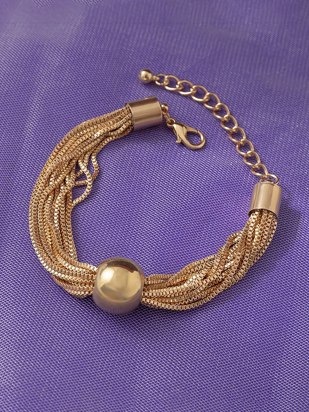 Women Handcrafted Gold-Plated Multistrand Bracelet