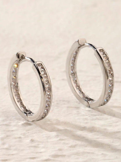 SALTY Odessa Contemporary Artificial Stones Studded Hoop Earrings
