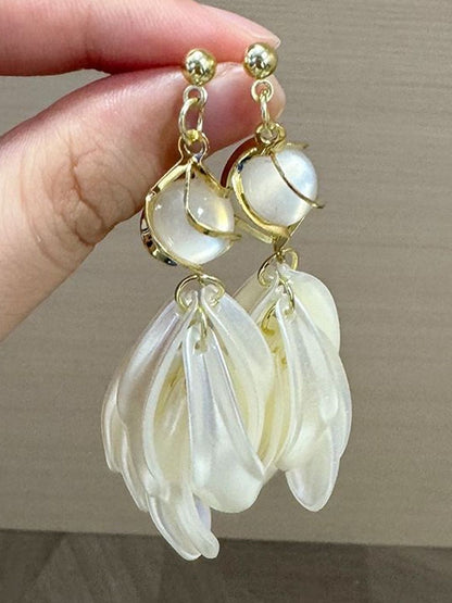 Gold-Plated Artificial Stones Studded Contemporary Drop Earrings