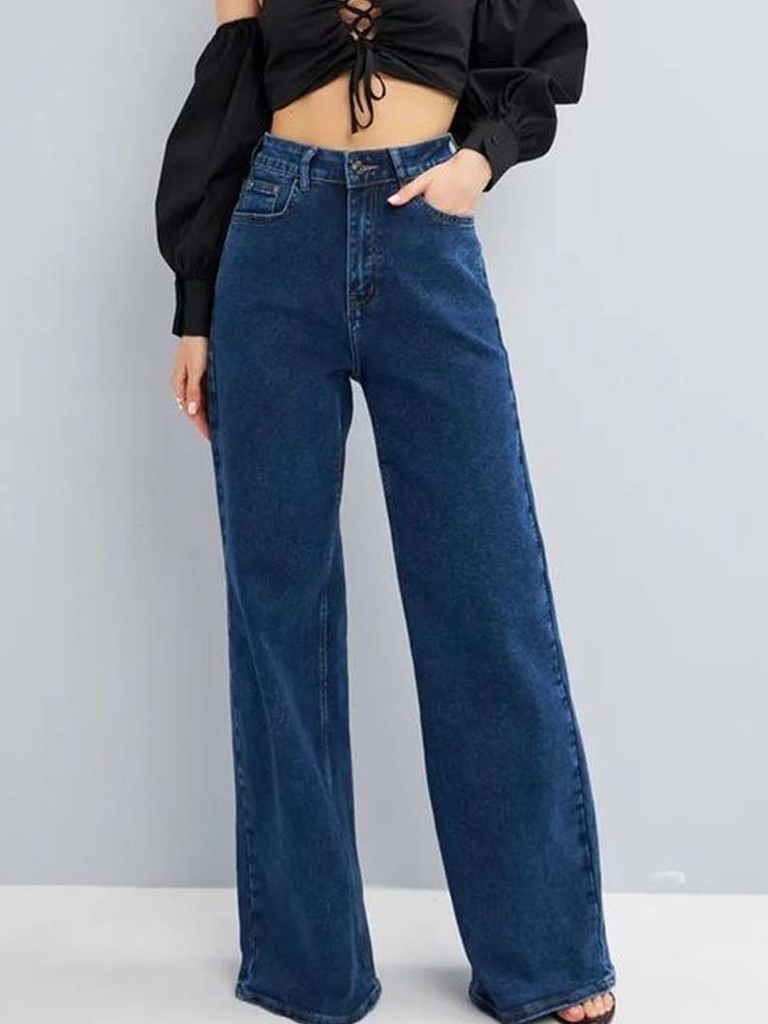 Women Wide Leg High-Rise Jeans