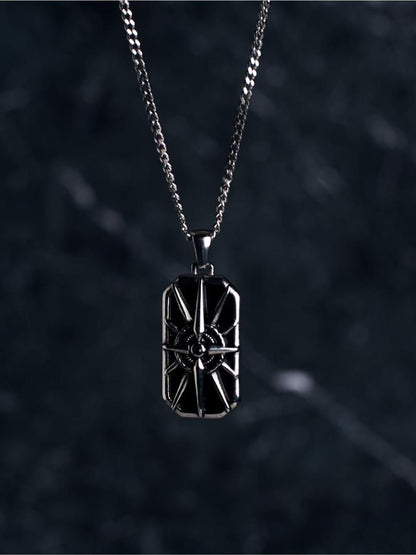 SALTY Unisex Stainless Steel Vintage Travel Pendant with Chain
