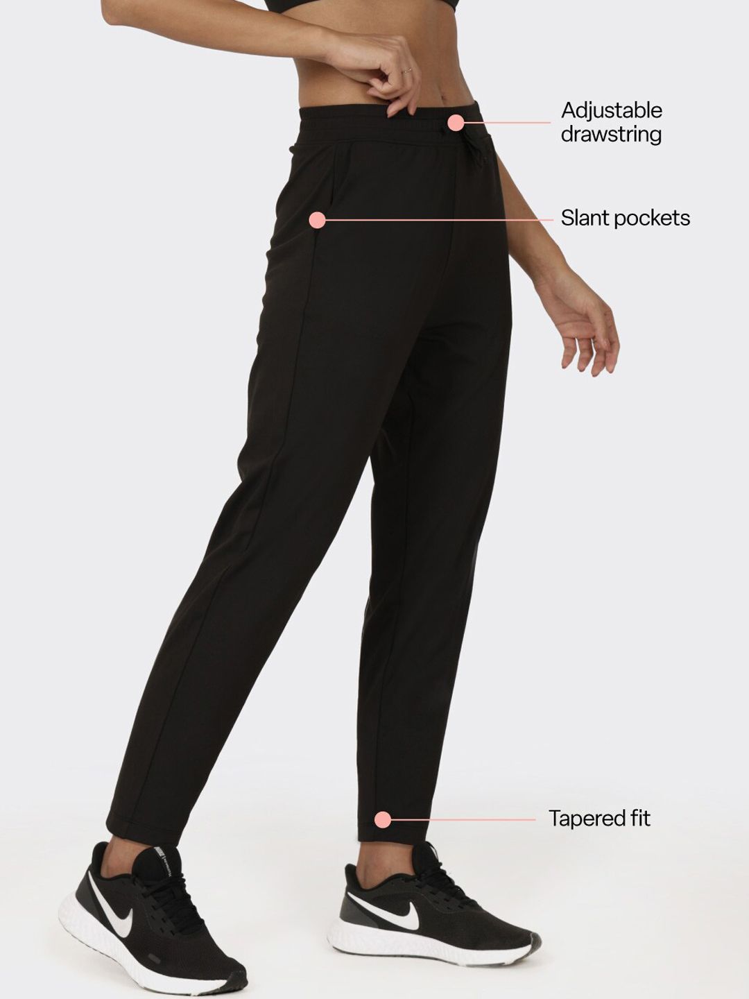 Women Mid Rise Wrinkle Free Track Pants