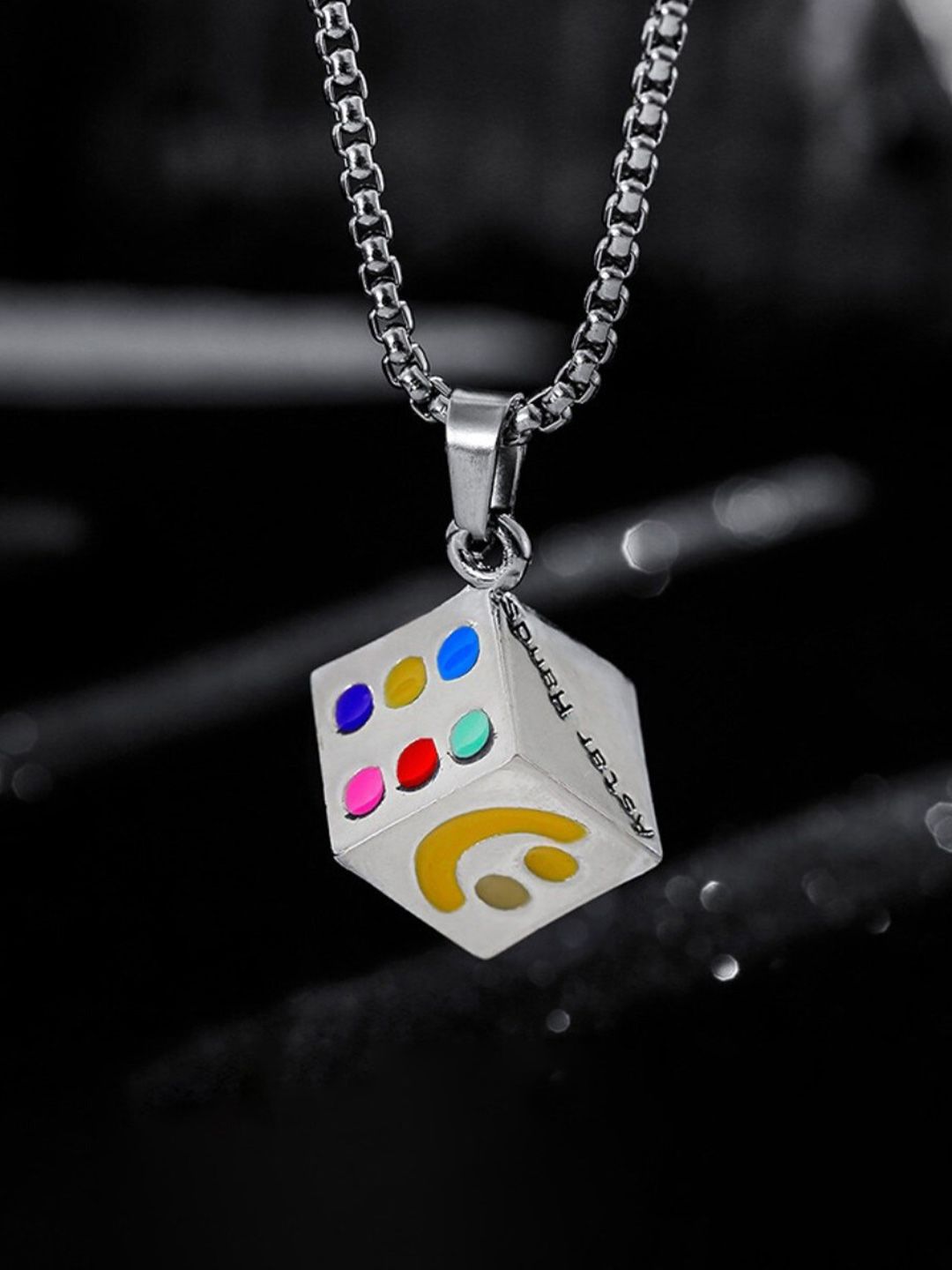 SALTY Stainless Steel Square Pendant with Chain