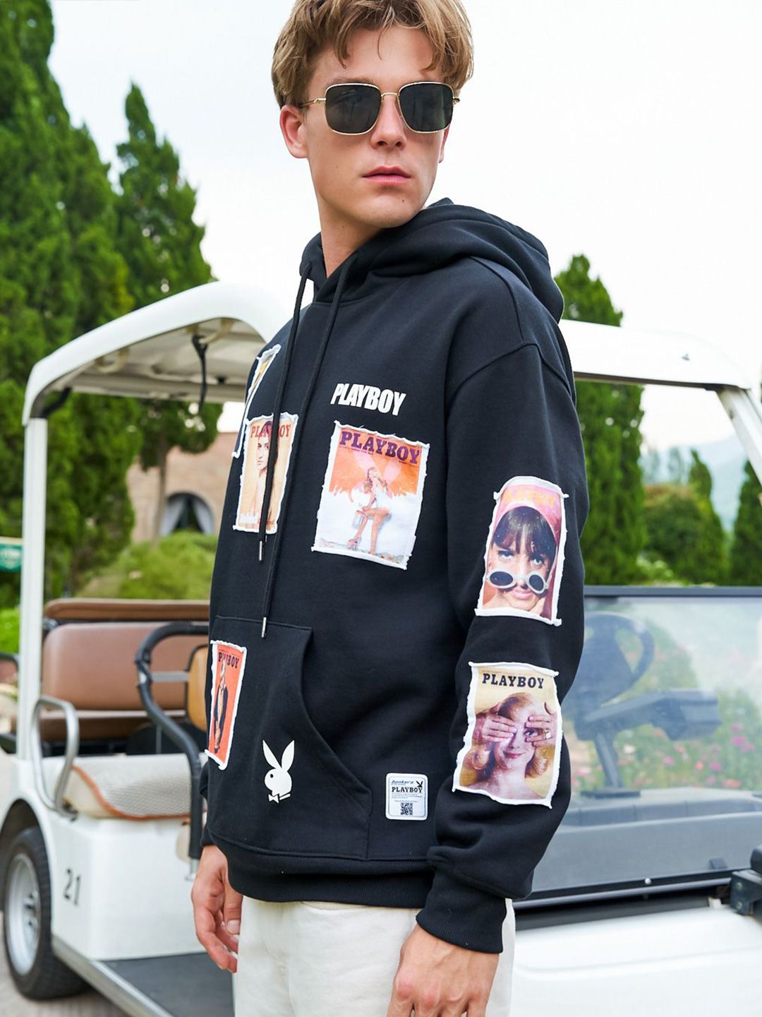 Men Printed Hooded Sweatshirt