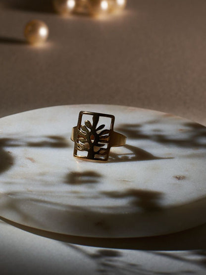 SALTY Women Antique Square Symphony Finger Ring