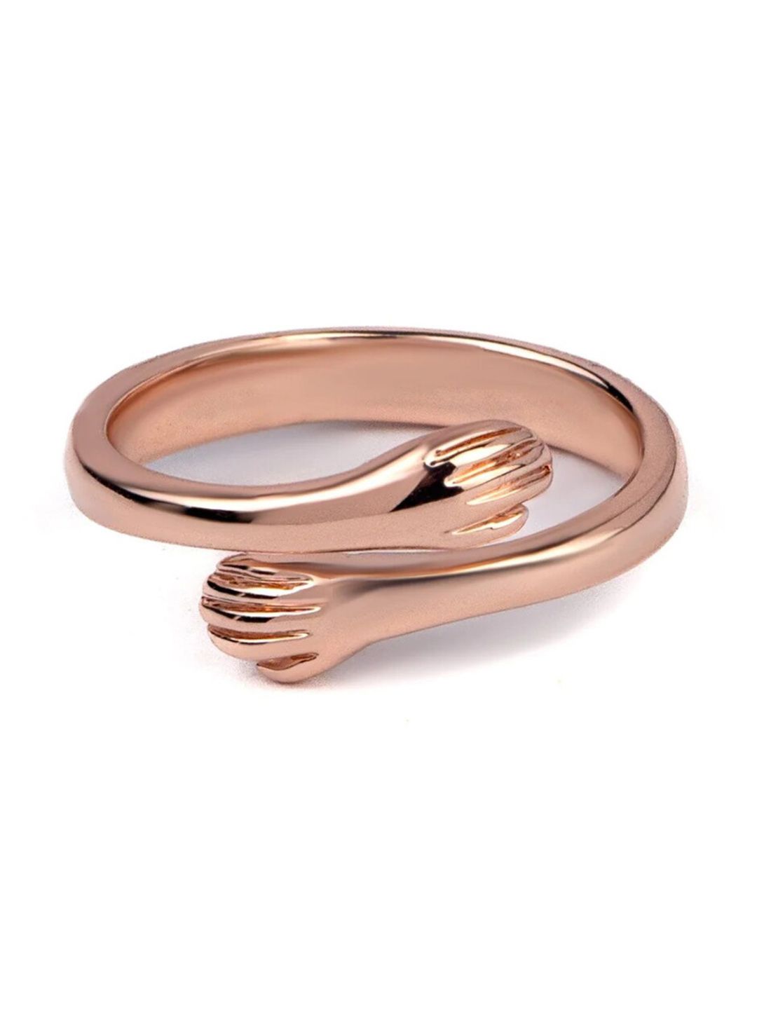 SALTY Stainless Steel Hug Promise Detail Adjustable Ring