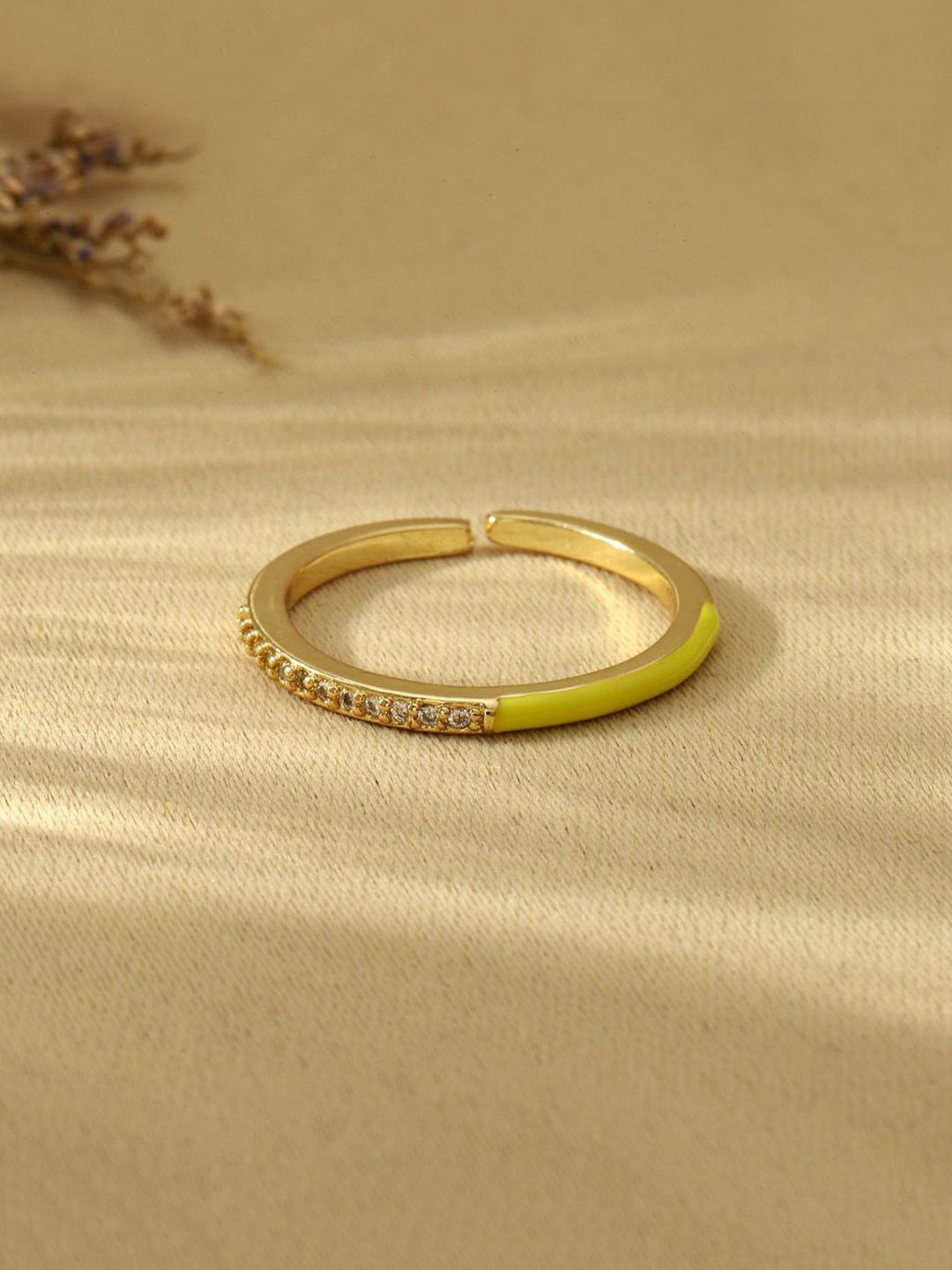 SALTY Stone-Studded Adjustable Finger Ring