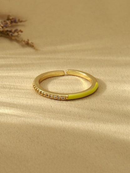 SALTY Stone-Studded Adjustable Finger Ring