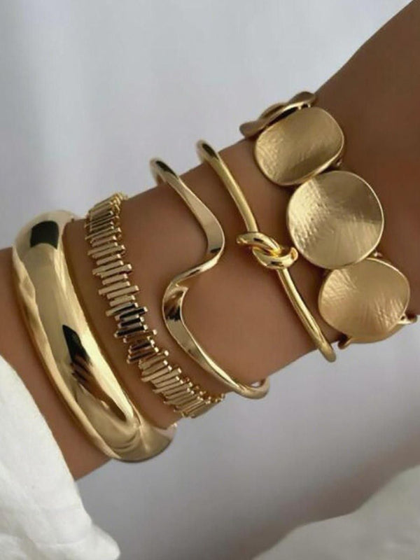 Women 5 Gold-Plated Kada Bracelet