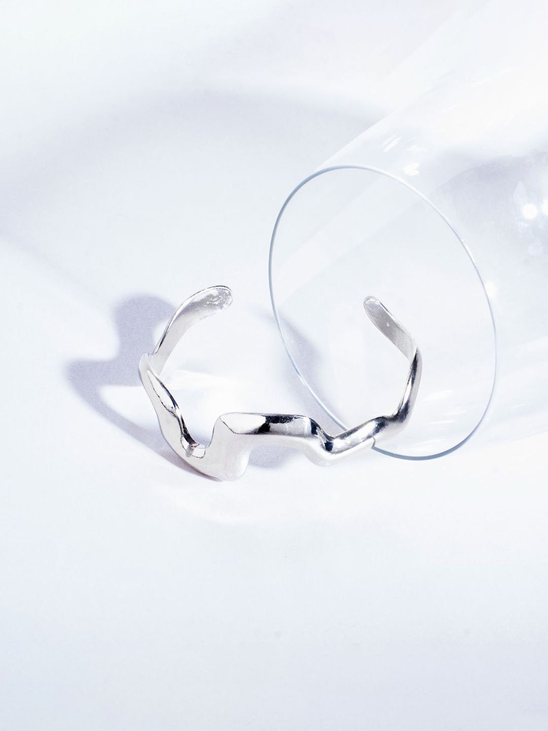 SALTY Women Stylish Silver Undulating Cuff Bracelet