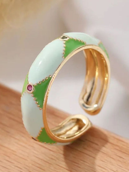 SALTY Stone-Studded Adjustable Finger Ring