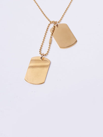 SALTY Men Stainless Steel Geometric Pendant with Chain