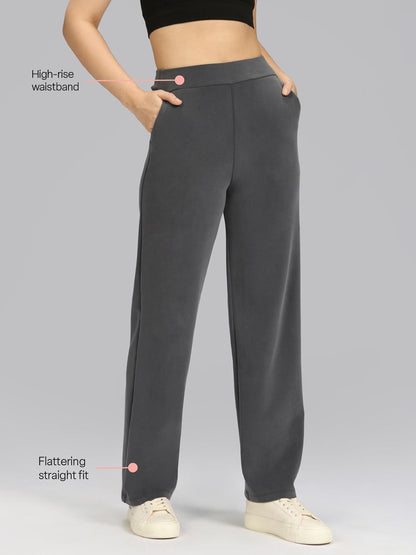 Women High-Rise Bare Butter Straight Fit Pants Tall