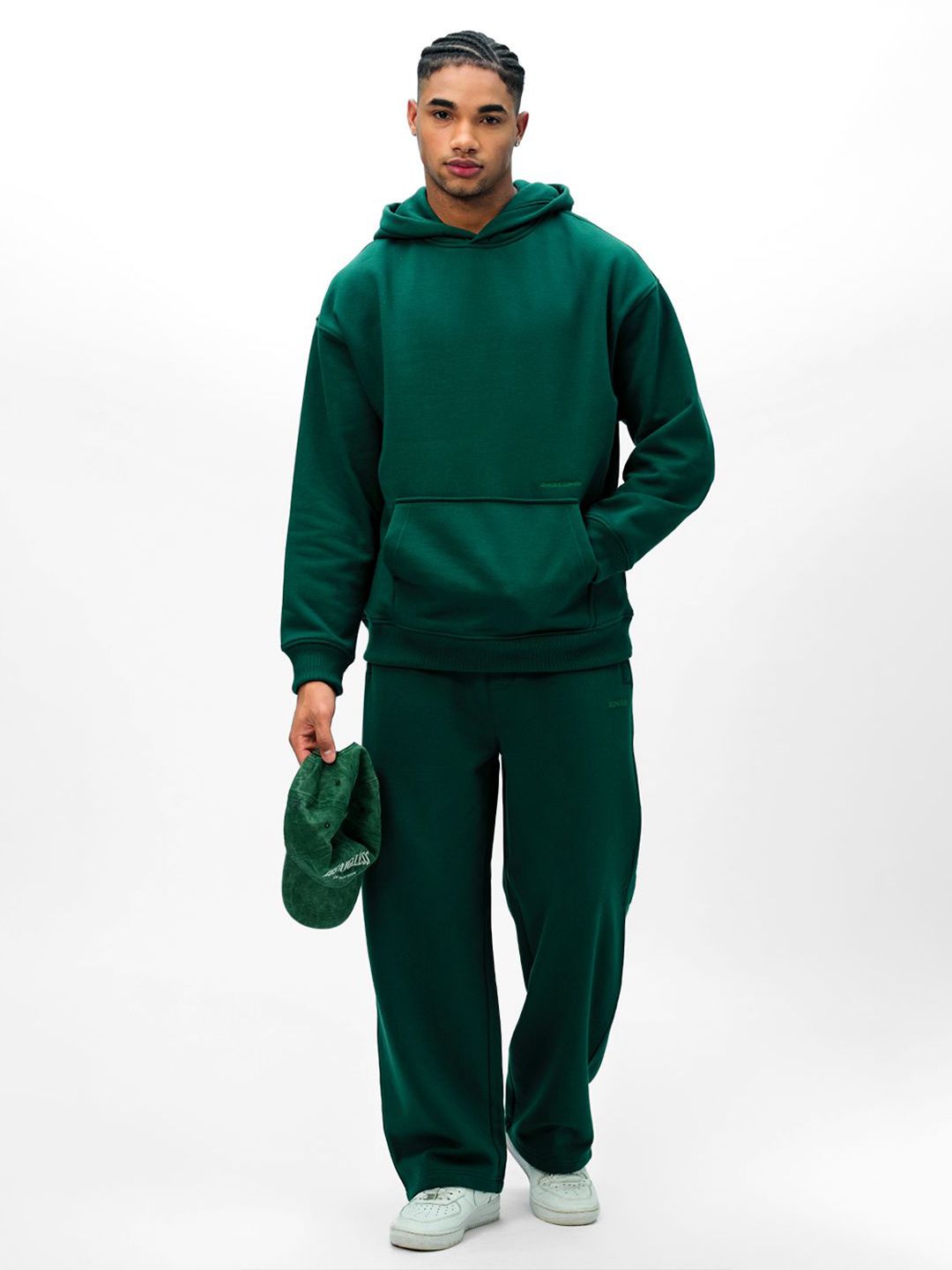 Men Bottle Green Wear A Hug Oversized Hoodie