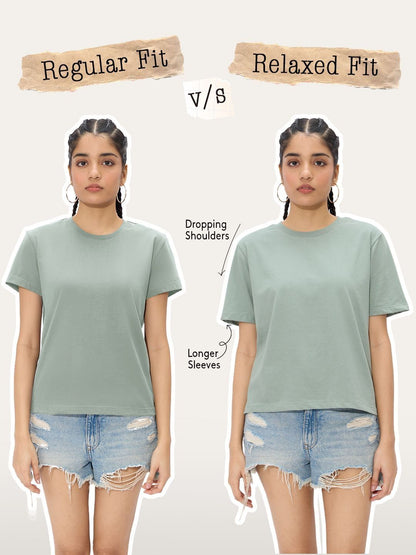Women Relaxed Fit Inside Out Printed Off White T-Shirts
