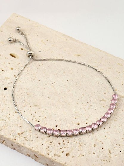 SALTY Aeri Silver-Plated Stone-Studded Tennis Wraparound Bracelet