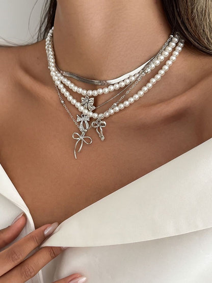 Silver-Plated Enamelled Necklace