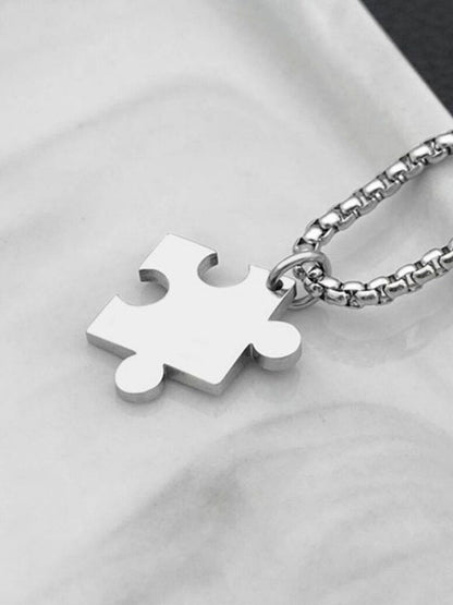 SALTY Women Set Of 2 Stainless Steel Enigmatic Connections Couple Pendants With Chains