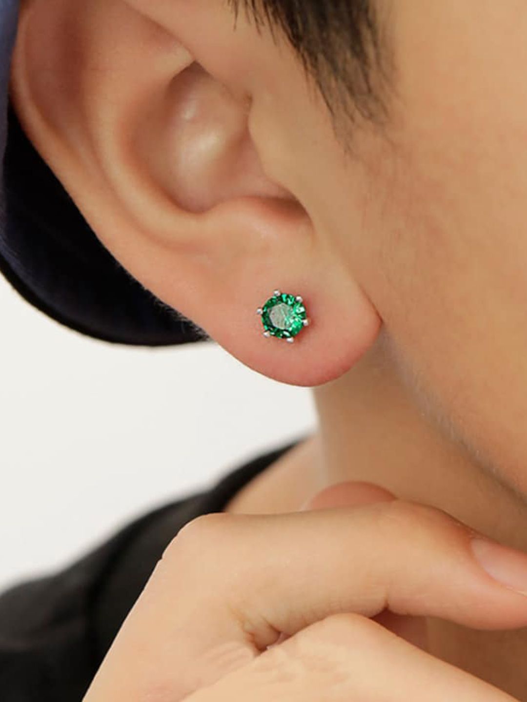 SALTY Stainless Steel Artificial Stones Studded Studs Earrings