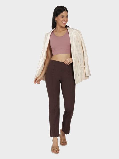 Women Ultimate Straight Fit High-Rise Pleated Trouser Tall Variant