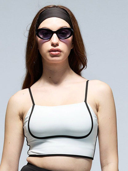White Contrast Trim Top