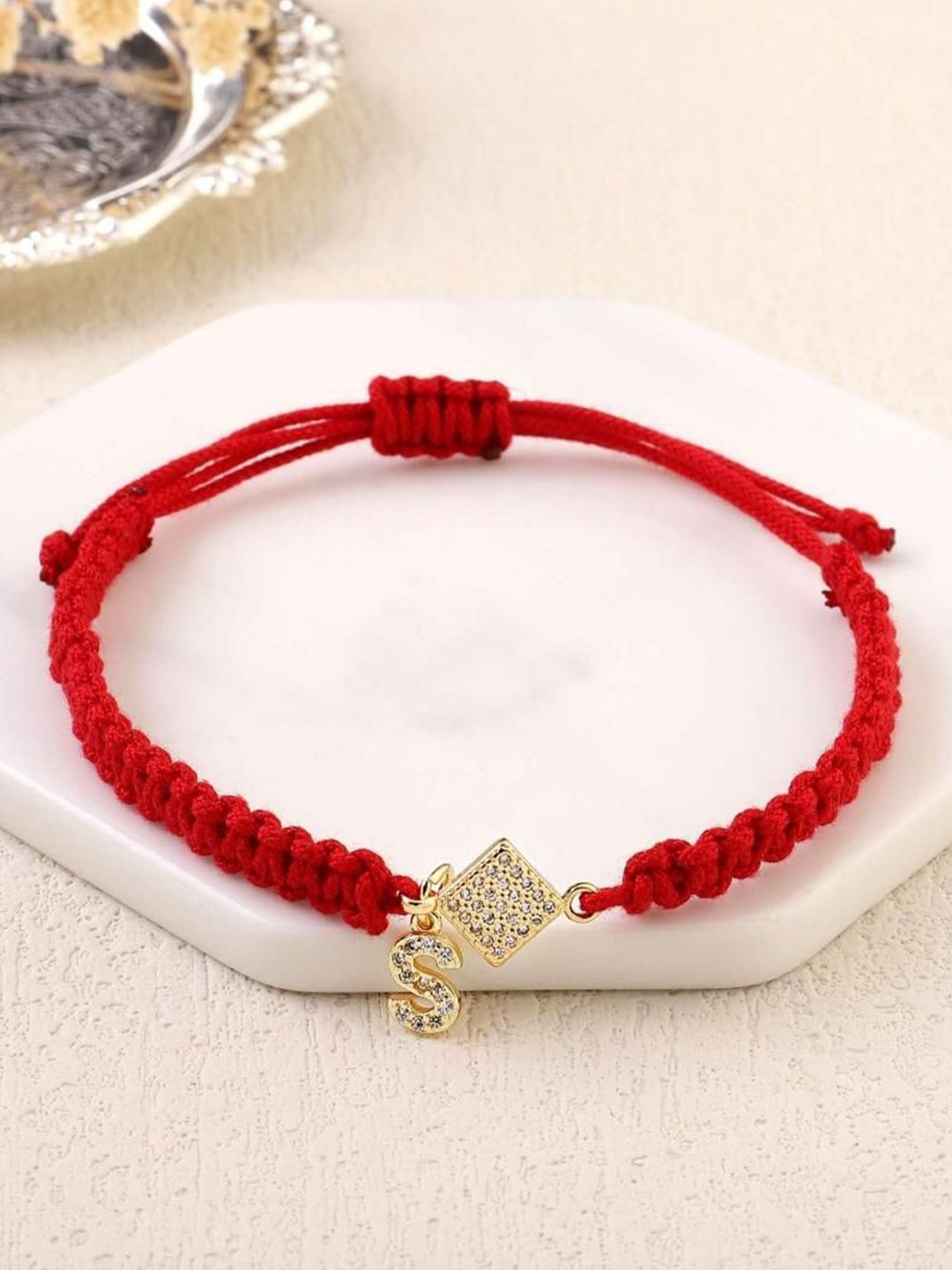 SALTY Women Artificial Stones Studded Stainless Steel Charm Bracelet