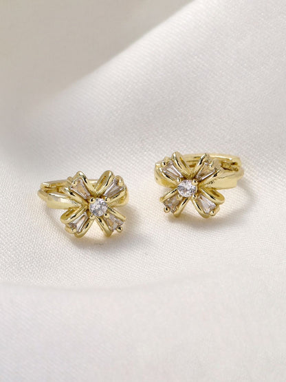 SALTY Gold-Plated Contemporary Artificial Stone Studded Studs Earrings