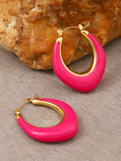 SALTY Stainless Steel Contemporary Half Hoop Earrings