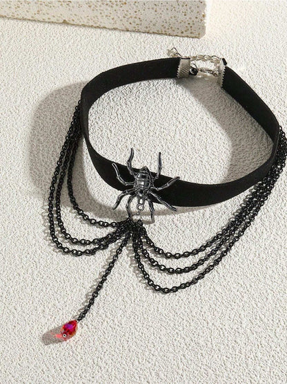 SALTY Wicked Web Choker Layered Necklace