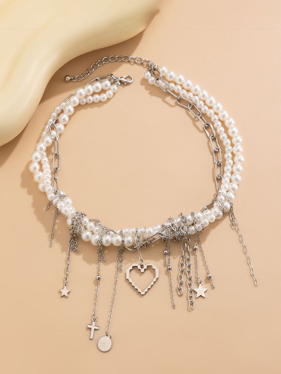 Silver-Plated Enamelled Necklace