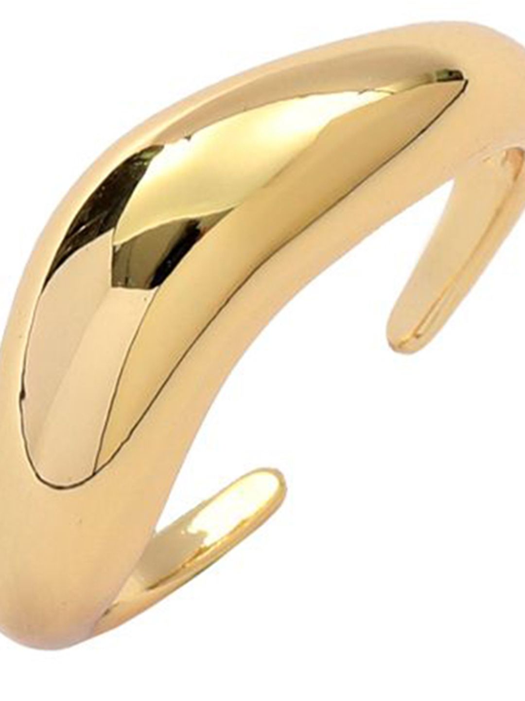SALTY Women & Girls Molten Wave Golden Stylish Adjustable Finger Ring