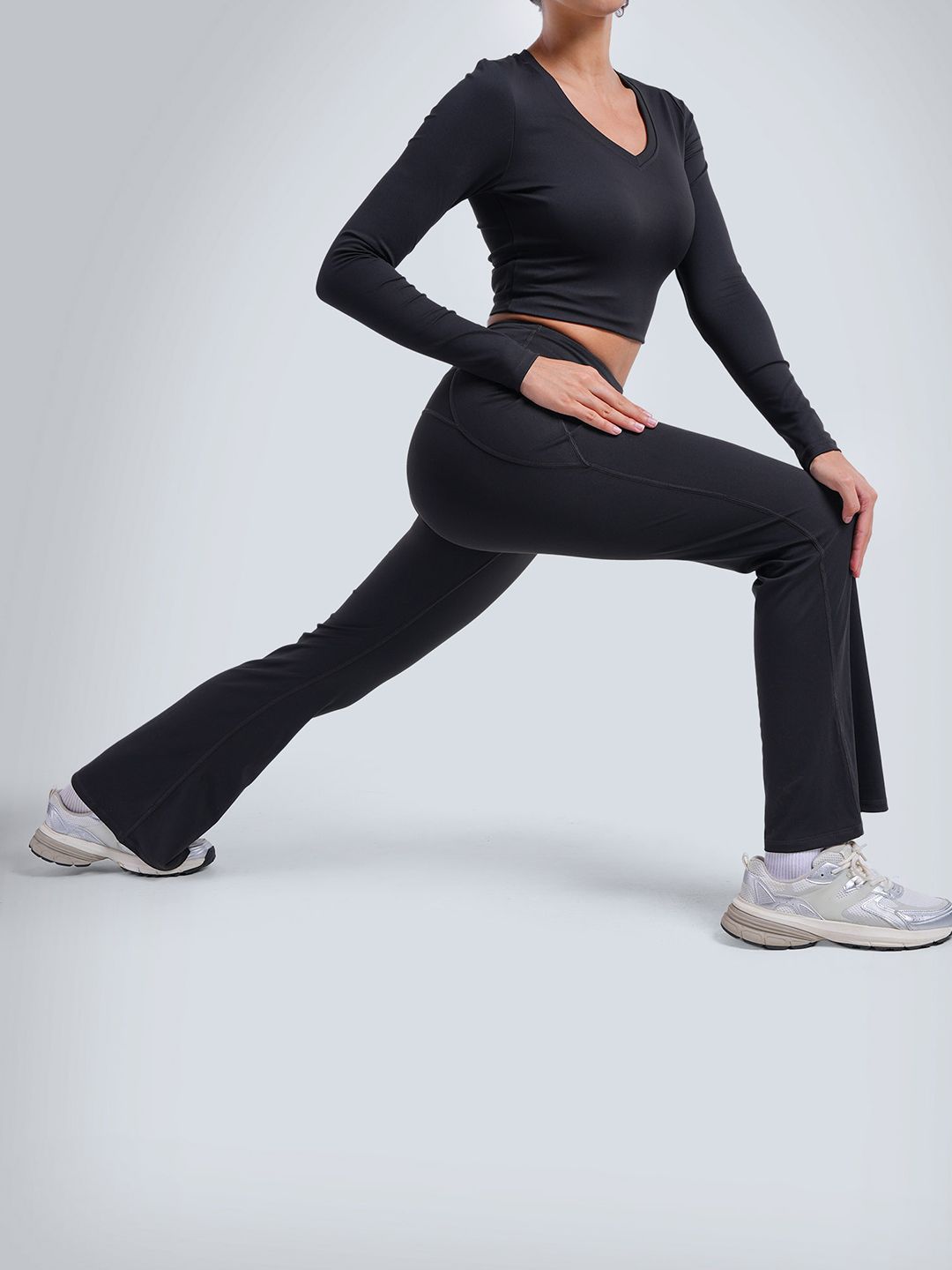 Black Petite Sculpt Bootcut Leggings