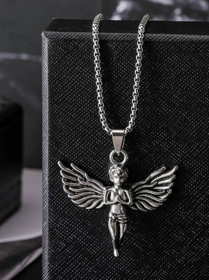 SALTY Guardian Wings Pendant & Chain Bracelet Jewellery Set