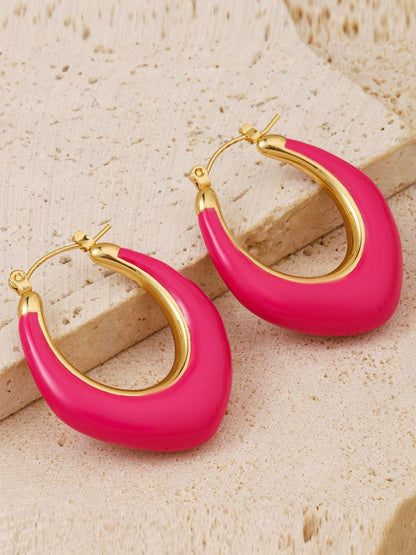 SALTY Stainless Steel Contemporary Half Hoop Earrings