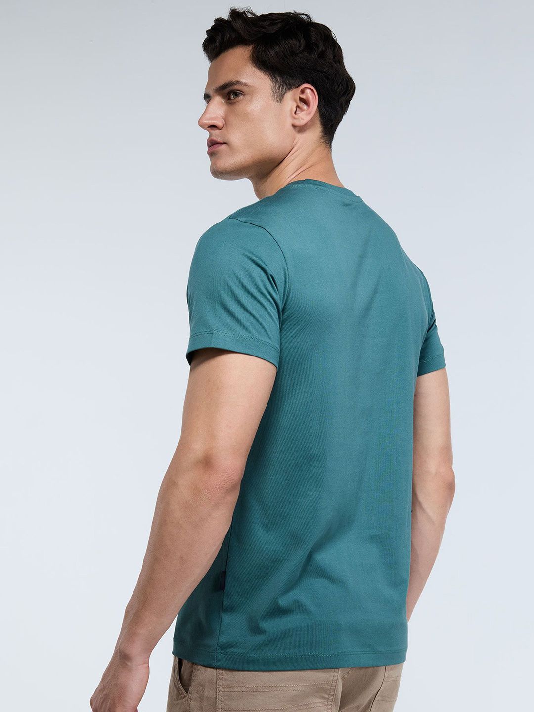 Men Pine Supima Crew Neck Relaxed Fit T-Shirt