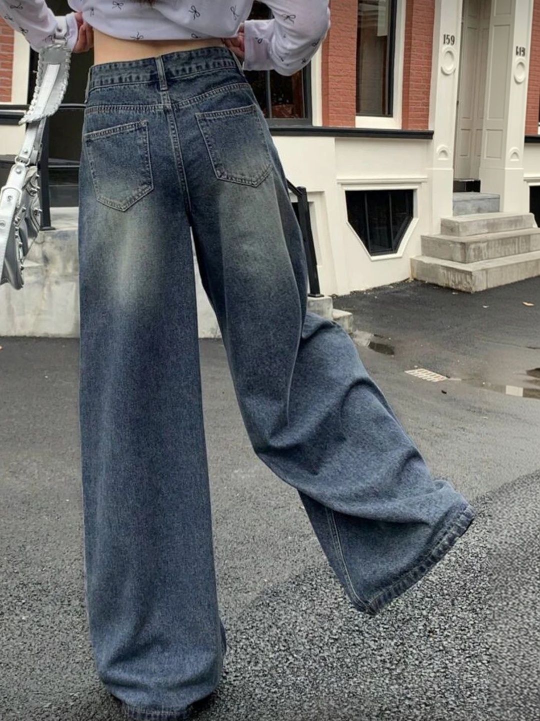 The Roadster Life Co. Smart Wide Leg High-Rise Mildly Distressed Heavy