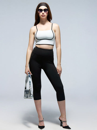 White Contrast Trim Top