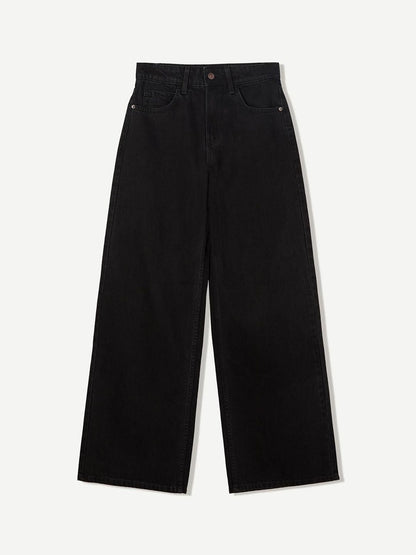 Pure Cotton Wide-Leg Jeans
