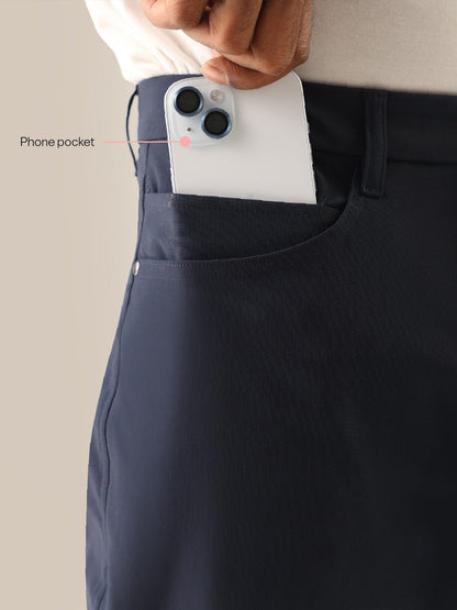 Men's Navy Blue Solid Regular Fit The Legendary Pants