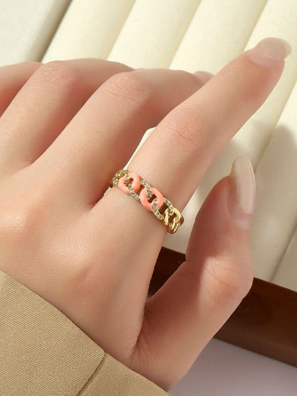 SALTY Stone-Studded Adjustable Finger Ring