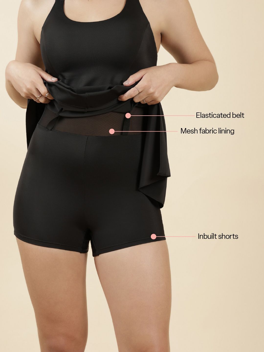 Racer Back UPF 40+ Protection Swimming Dress With Attached Shorts