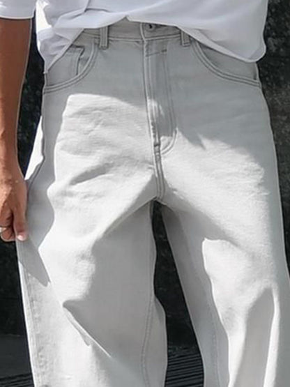 Men Low-Rise Cotton Baggy Jeans