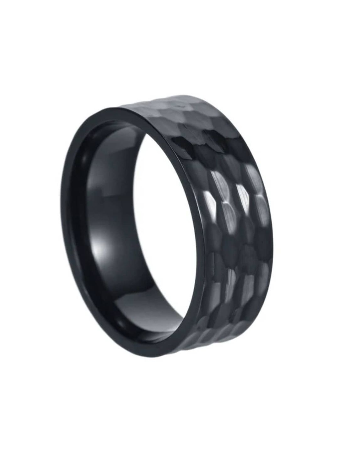 SALTY Stainless Steel Textured Band Finger Rings
