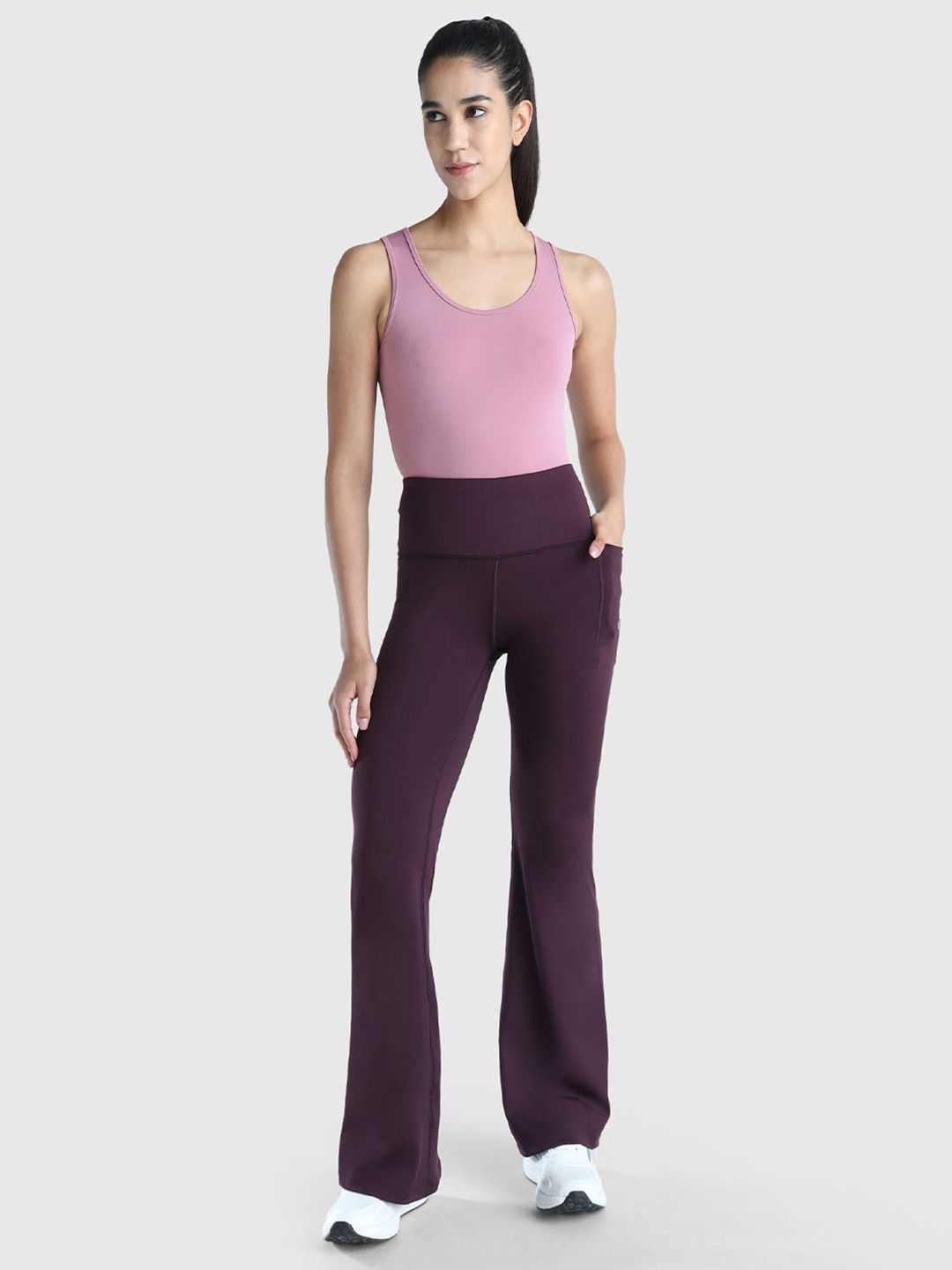 High Rise Waist Flare Tights