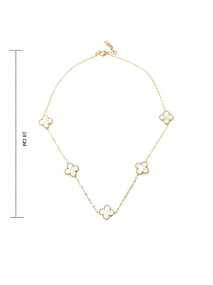 SALTY Mother of Pearl Clover Necklace for Women