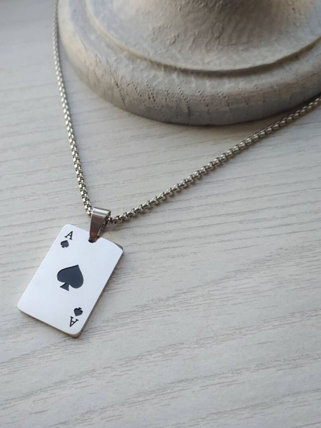SALTY Stainless Steel Maverick Ace Pendant with Chain